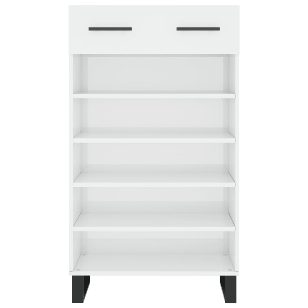 Schoenenkast 60x35x105 cm bewerkt hout hoogglans wit