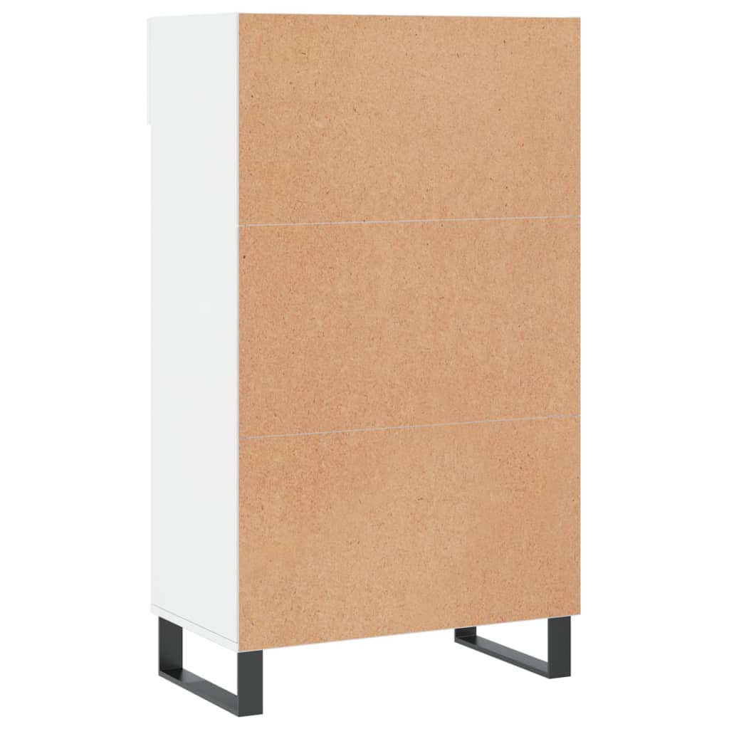 Schoenenkast 60x35x105 cm bewerkt hout hoogglans wit