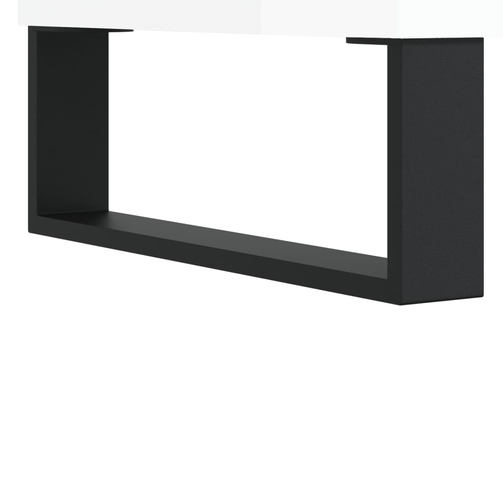 Schoenenkast 60x35x105 cm bewerkt hout hoogglans wit