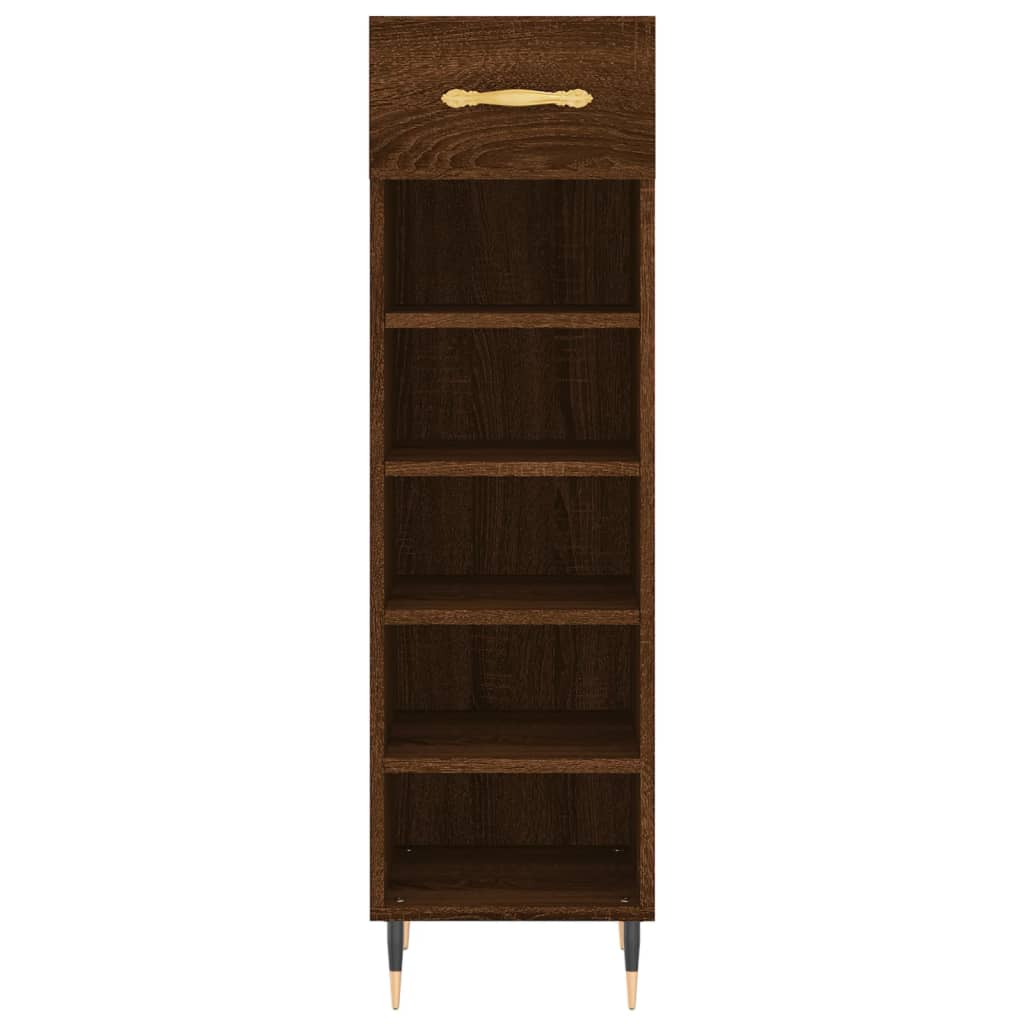 Schoenenkast 30x35x105 cm bewerkt hout bruin eikenkleur