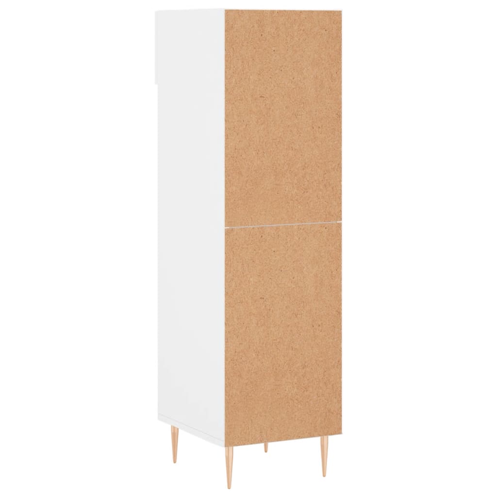 Schoenenkast 30x35x105 cm bewerkt hout hoogglans wit