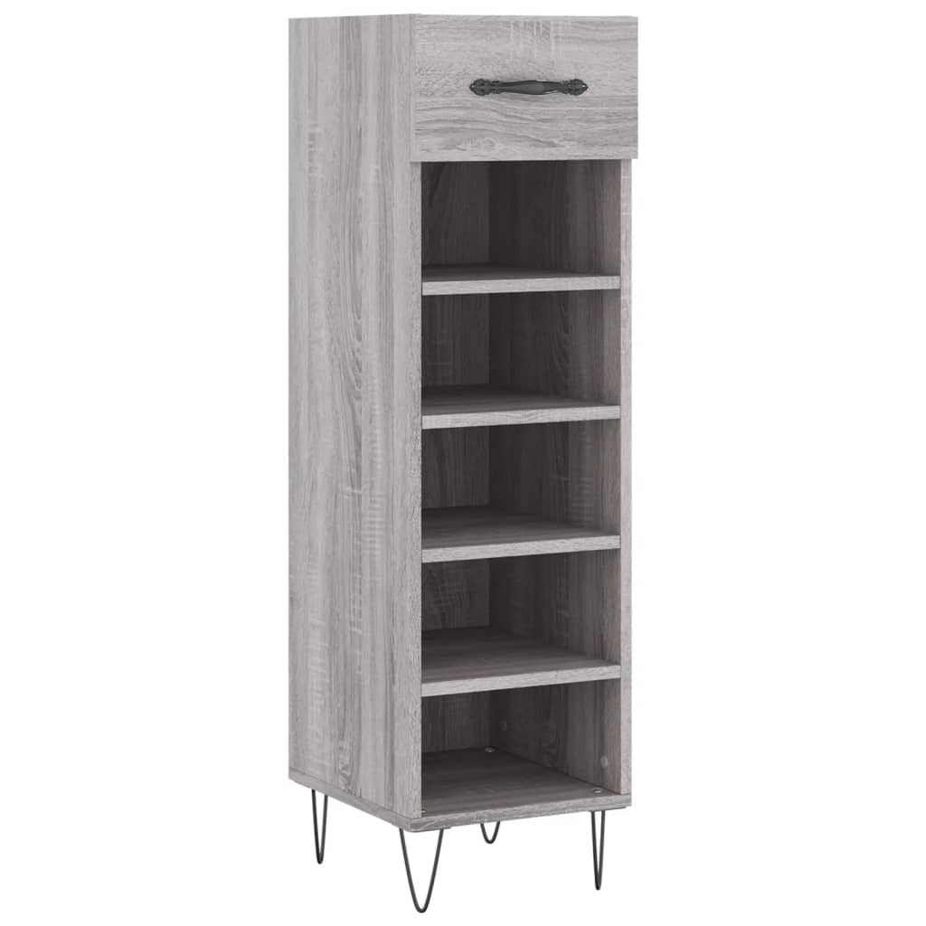 Schoenenkast 30x35x105 cm bewerkt hout grijs sonoma eikenkleur