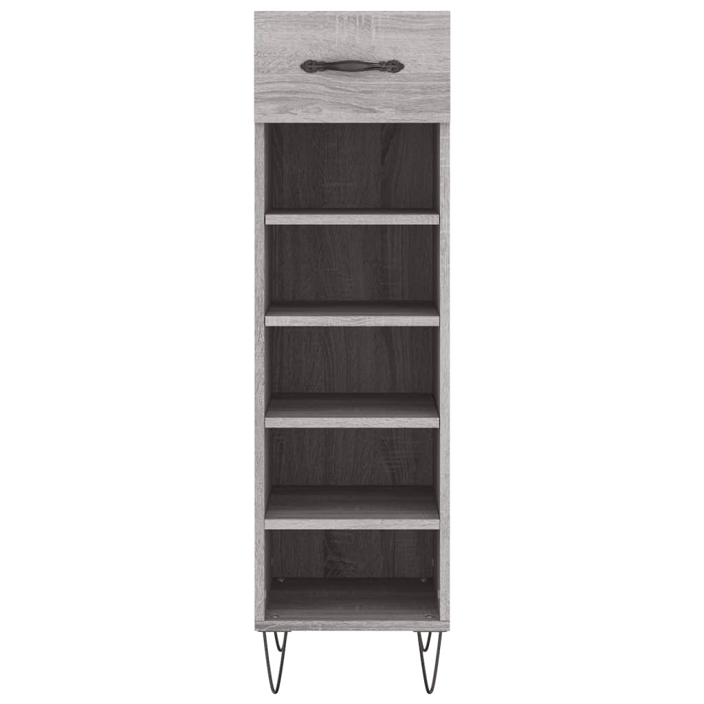 Schoenenkast 30x35x105 cm bewerkt hout grijs sonoma eikenkleur