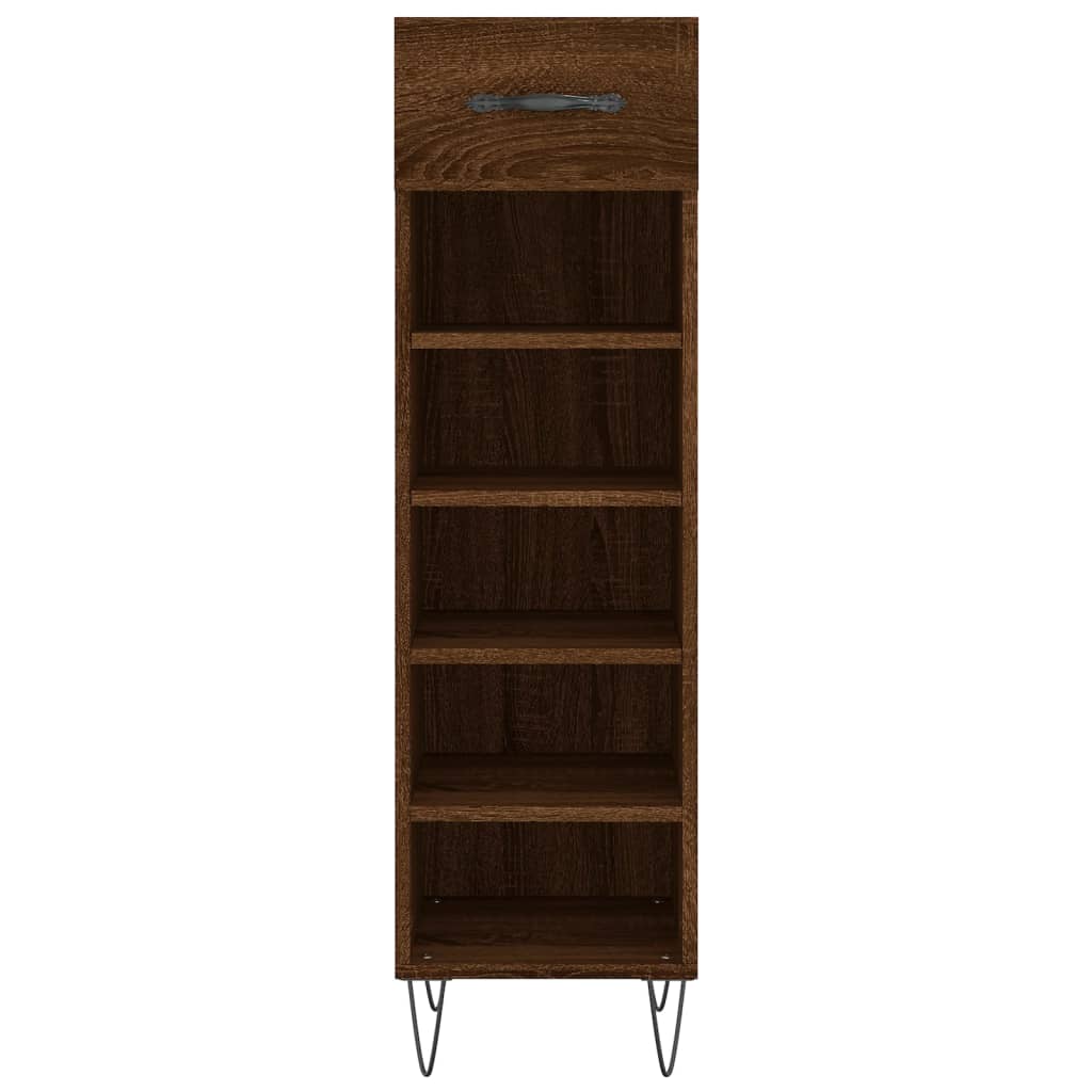 Schoenenkast 30x35x105 cm bewerkt hout bruin eikenkleur