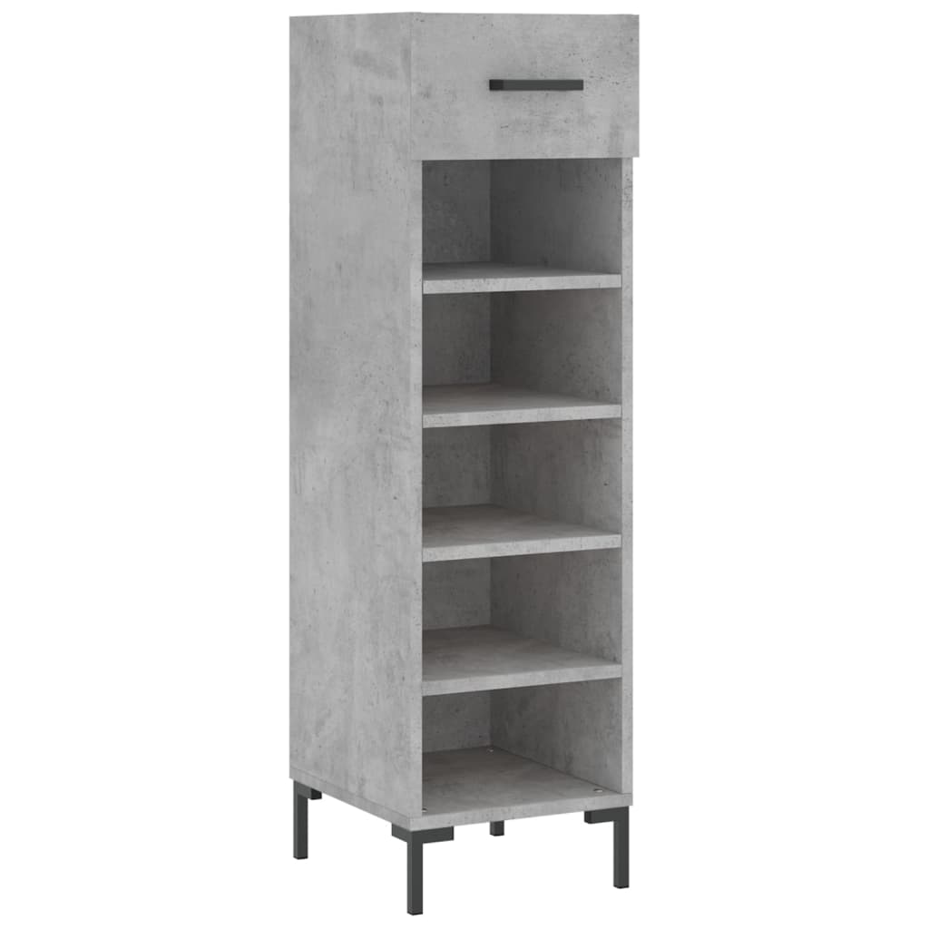 Schoenenkast 30x35x105 cm bewerkt hout betongrijs