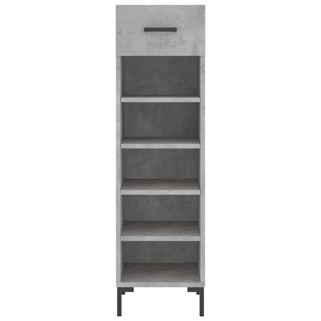 Schoenenkast 30x35x105 cm bewerkt hout betongrijs