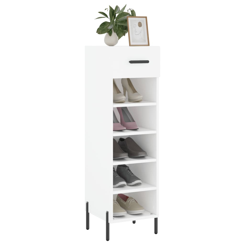 Schoenenkast 30x35x105 cm bewerkt hout wit