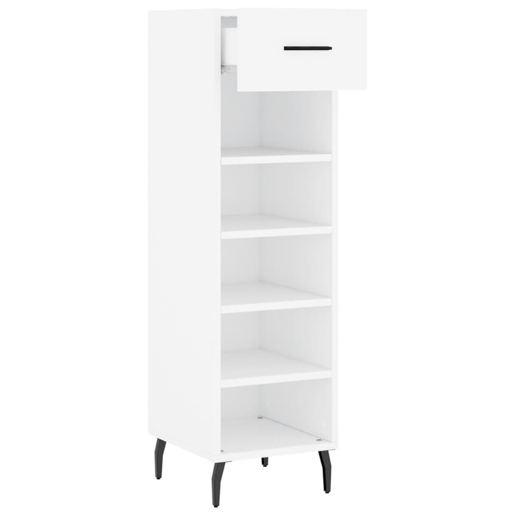 Schoenenkast 30x35x105 cm bewerkt hout wit