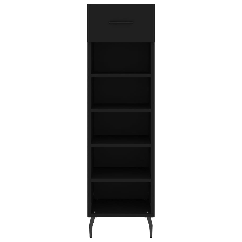 Schoenenkast 30x35x105 cm bewerkt hout zwart