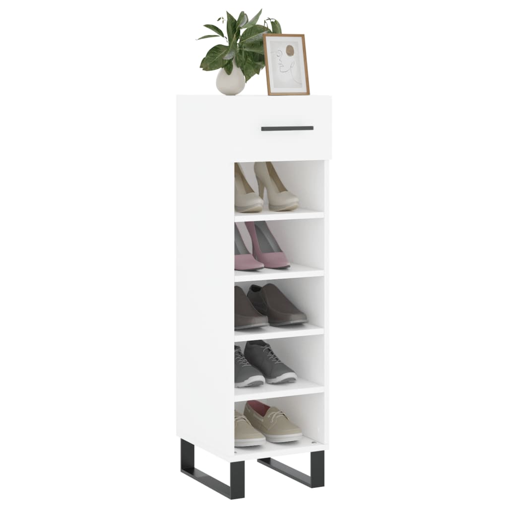 Schoenenkast 30x35x105 cm bewerkt hout wit