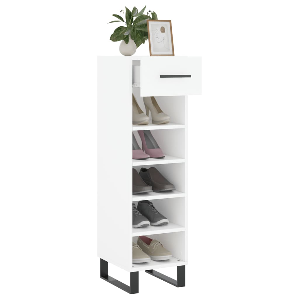 Schoenenkast 30x35x105 cm bewerkt hout wit