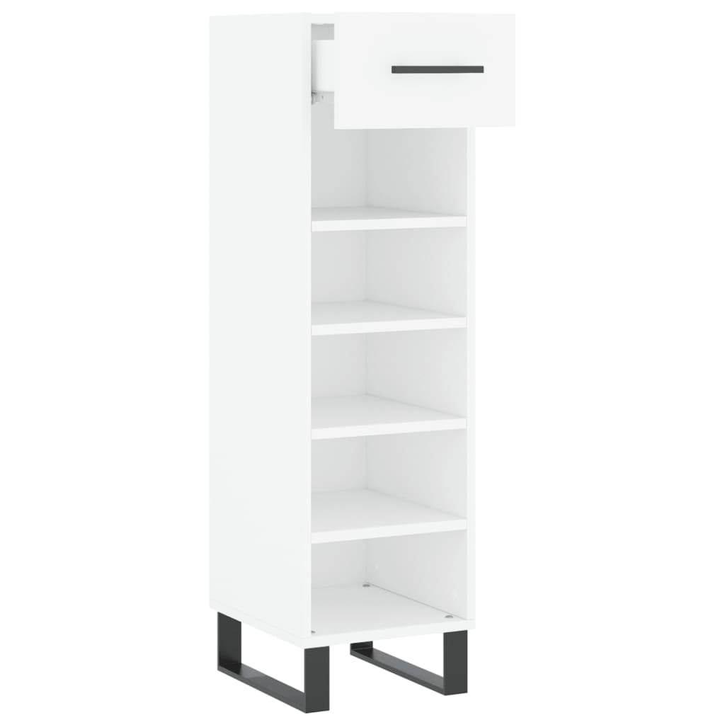 Schoenenkast 30x35x105 cm bewerkt hout wit