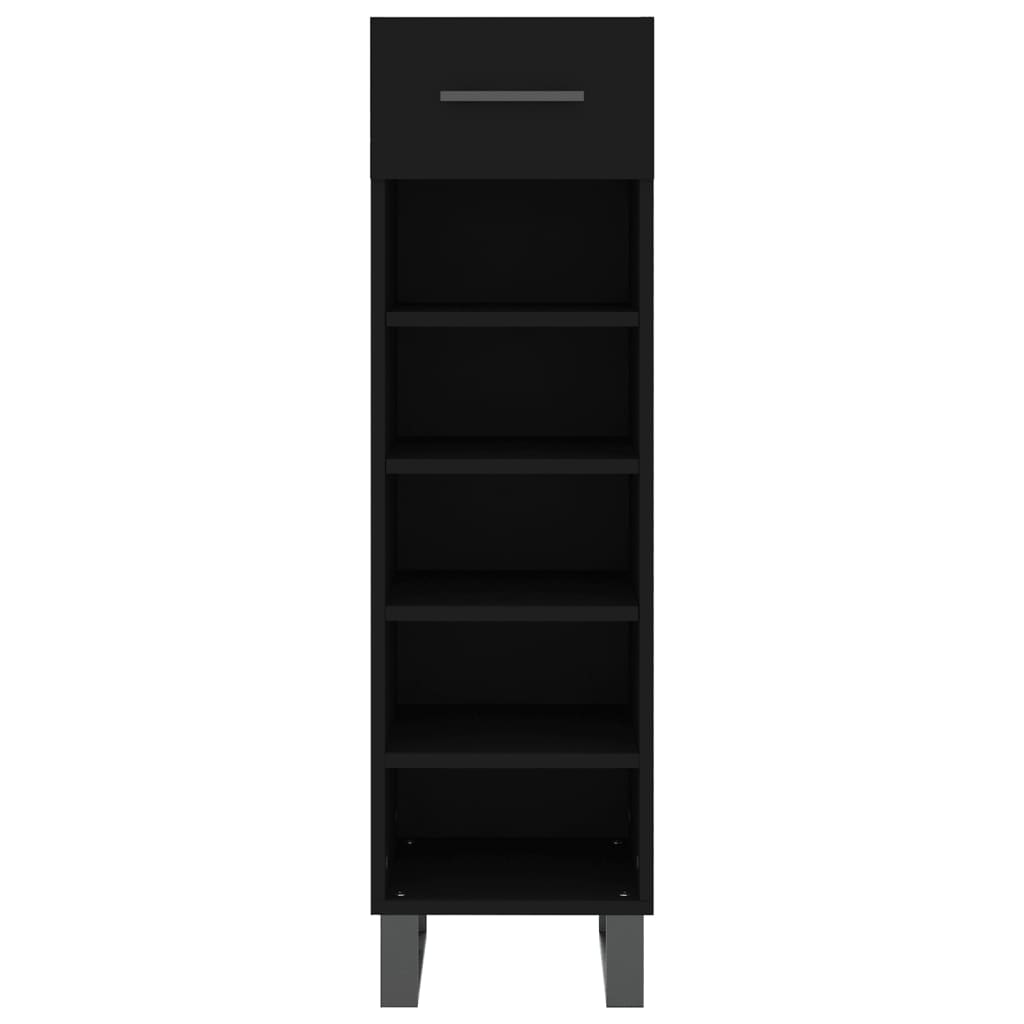 Schoenenkast 30x35x105 cm bewerkt hout zwart