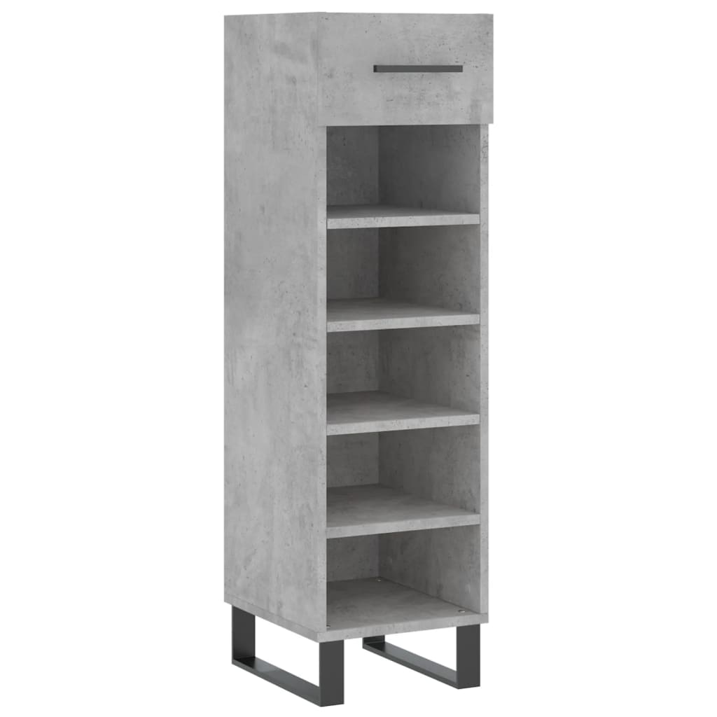 Schoenenkast 30x35x105 cm bewerkt hout betongrijs