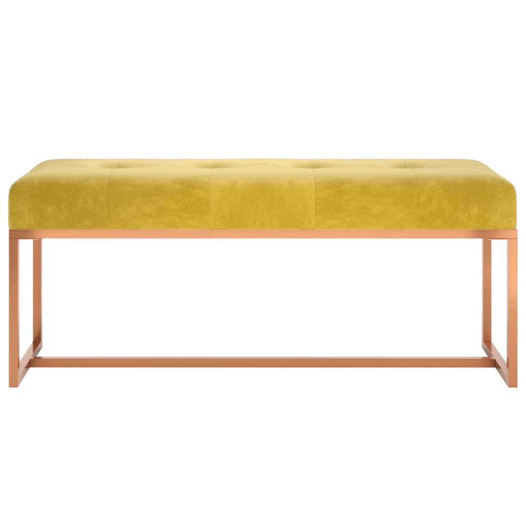 Bankje 110x36x45 cm fluweel mosterdgeel