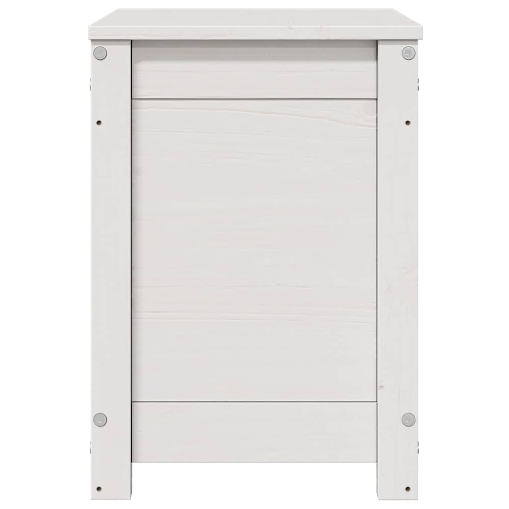 Opbergbox wit 60x32x45,5 cm massief grenenhout
