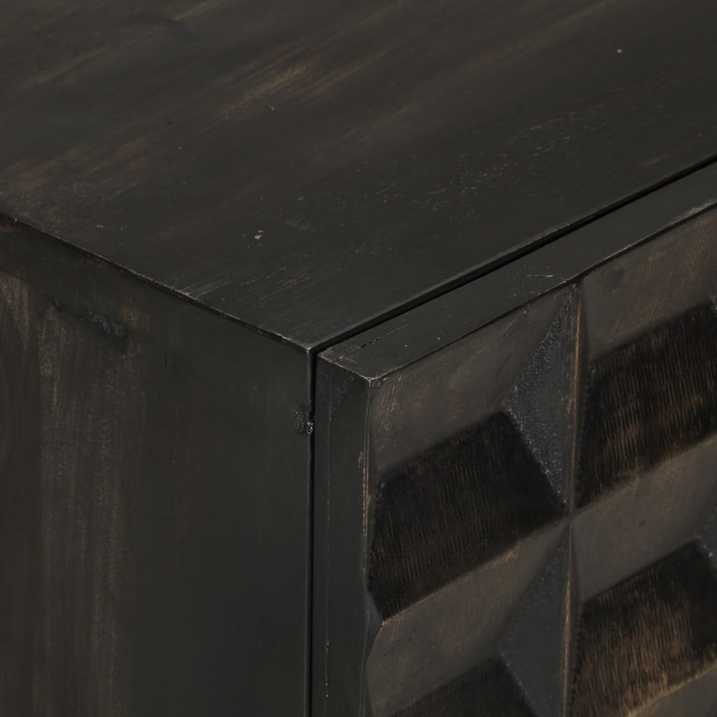 Dressoir 55x34x75 cm massief mangohout en ijzer zwart