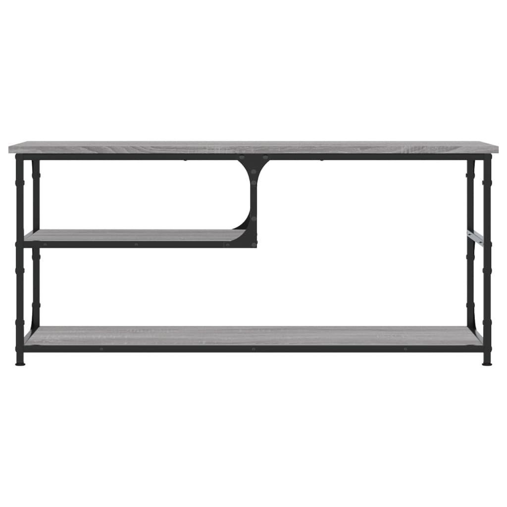 Tv-meubel 103x38x46,5 cm en bewerkt hout staal grijs sonoma