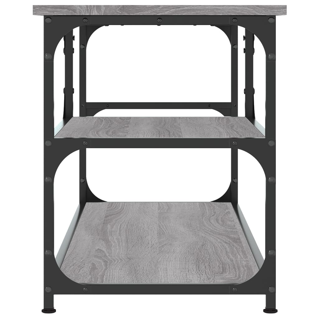 Tv-meubel 103x38x46,5 cm en bewerkt hout staal grijs sonoma