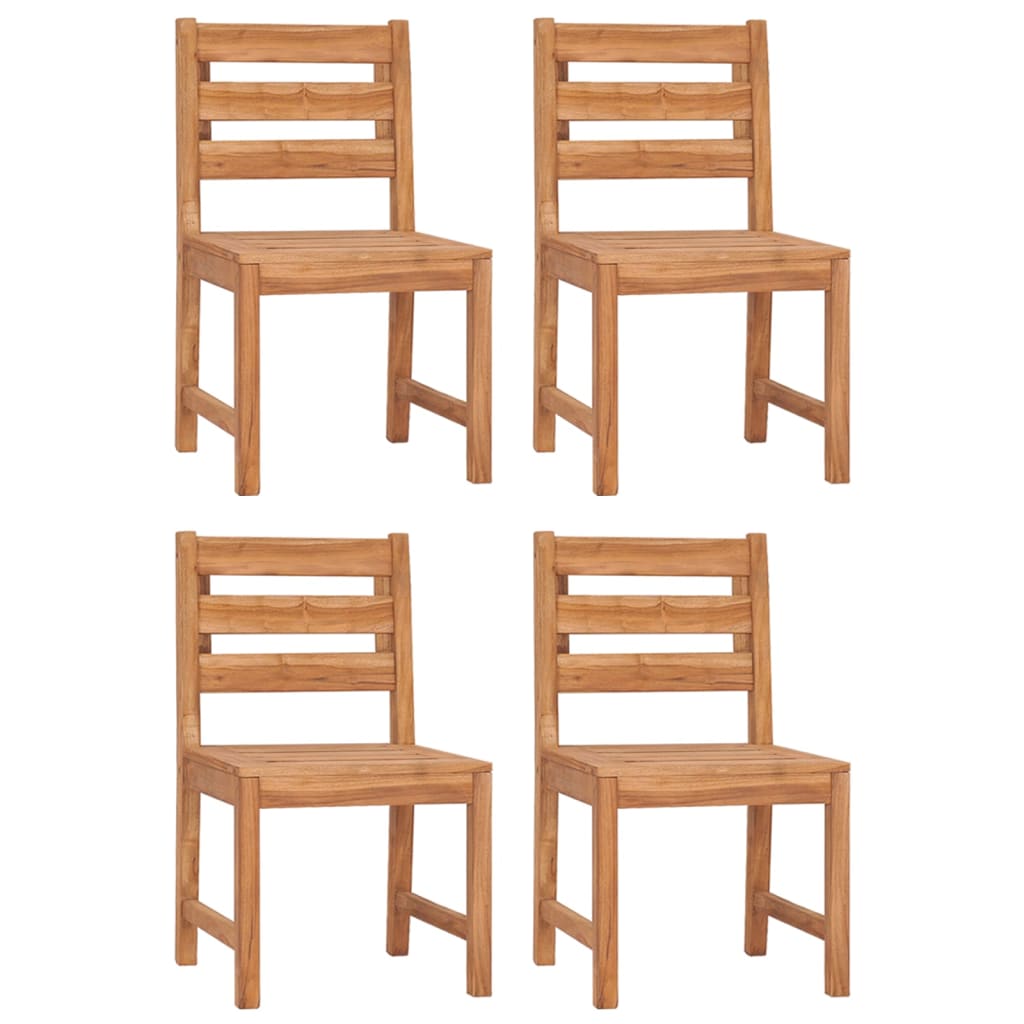 Tuinstoelen 4 st massief teakhout