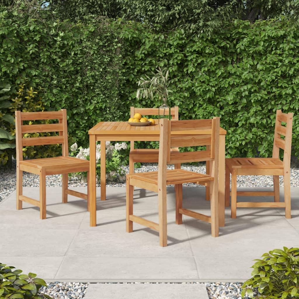 Tuinstoelen 4 st massief teakhout