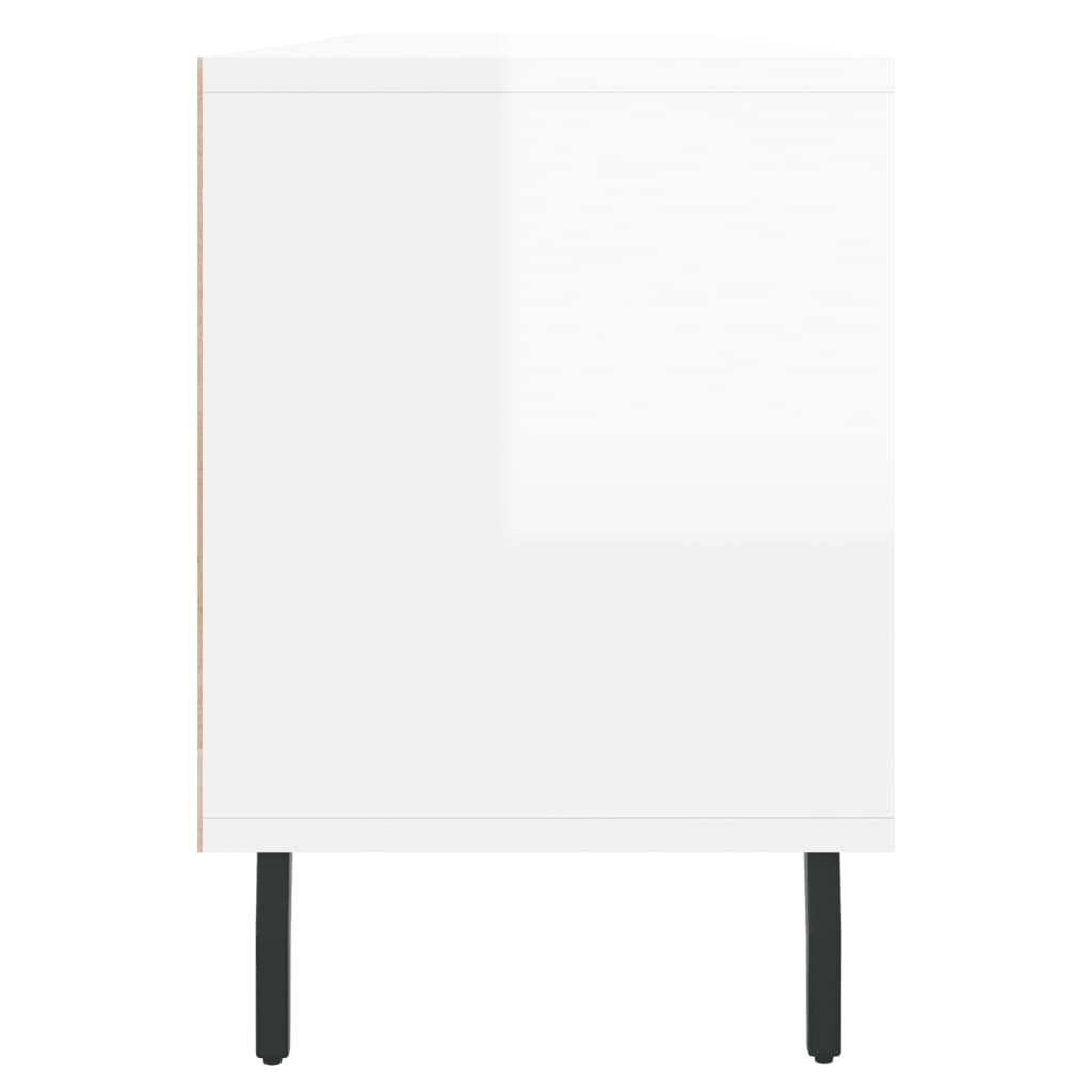 Tv-meubel 150x30x44,5 cm bewerkt hout hoogglans wit