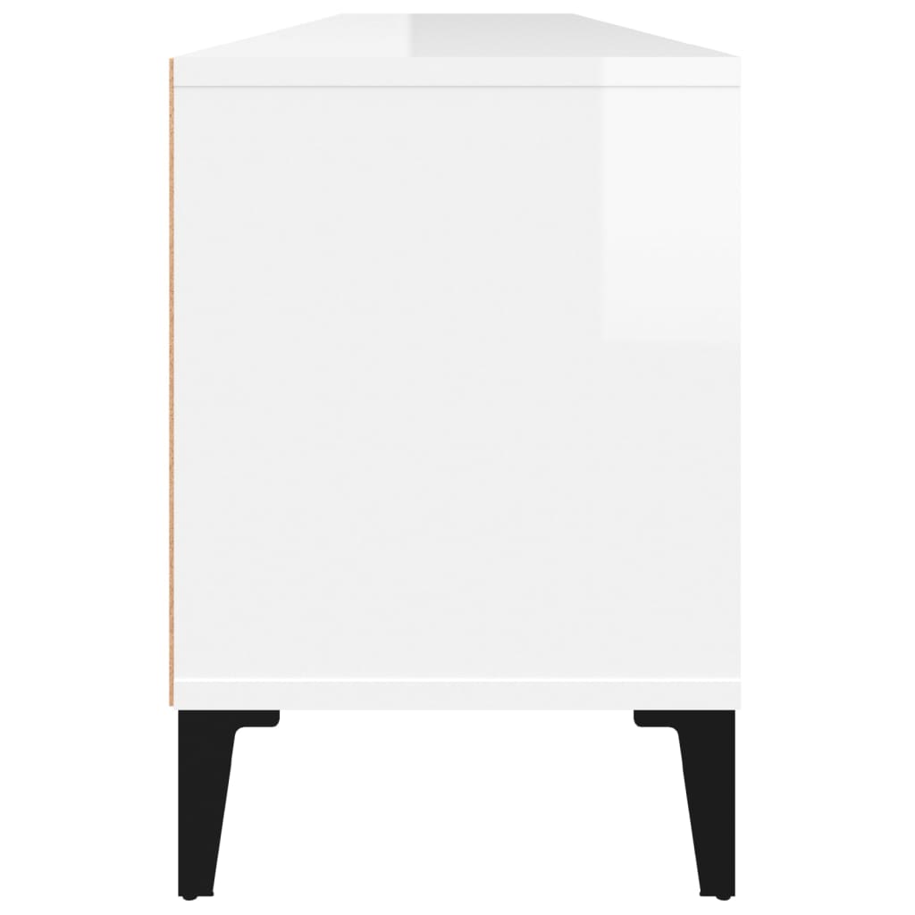 Tv-meubel 150x30x44,5 cm bewerkt hout hoogglans wit