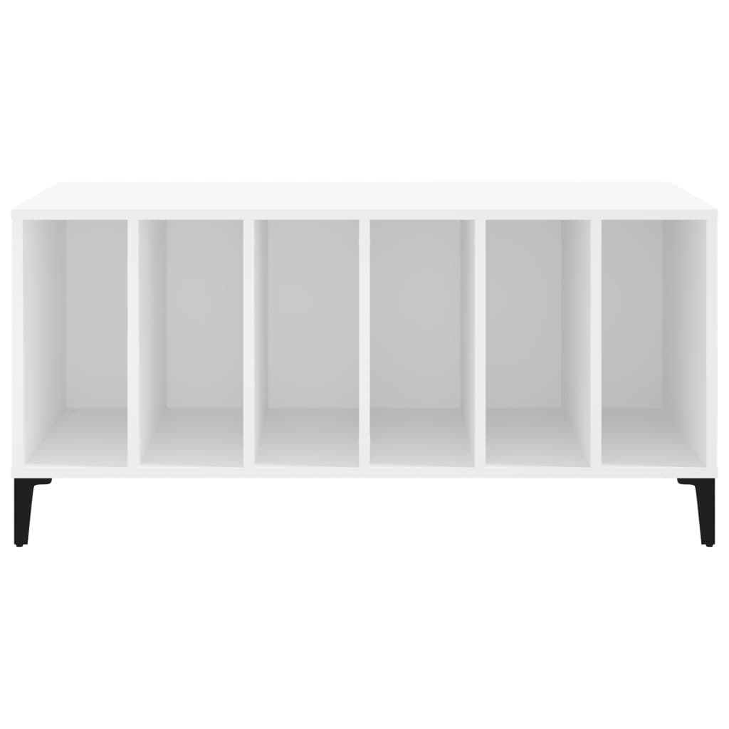 Platenkast 100x38x48 cm bewerkt hout wit