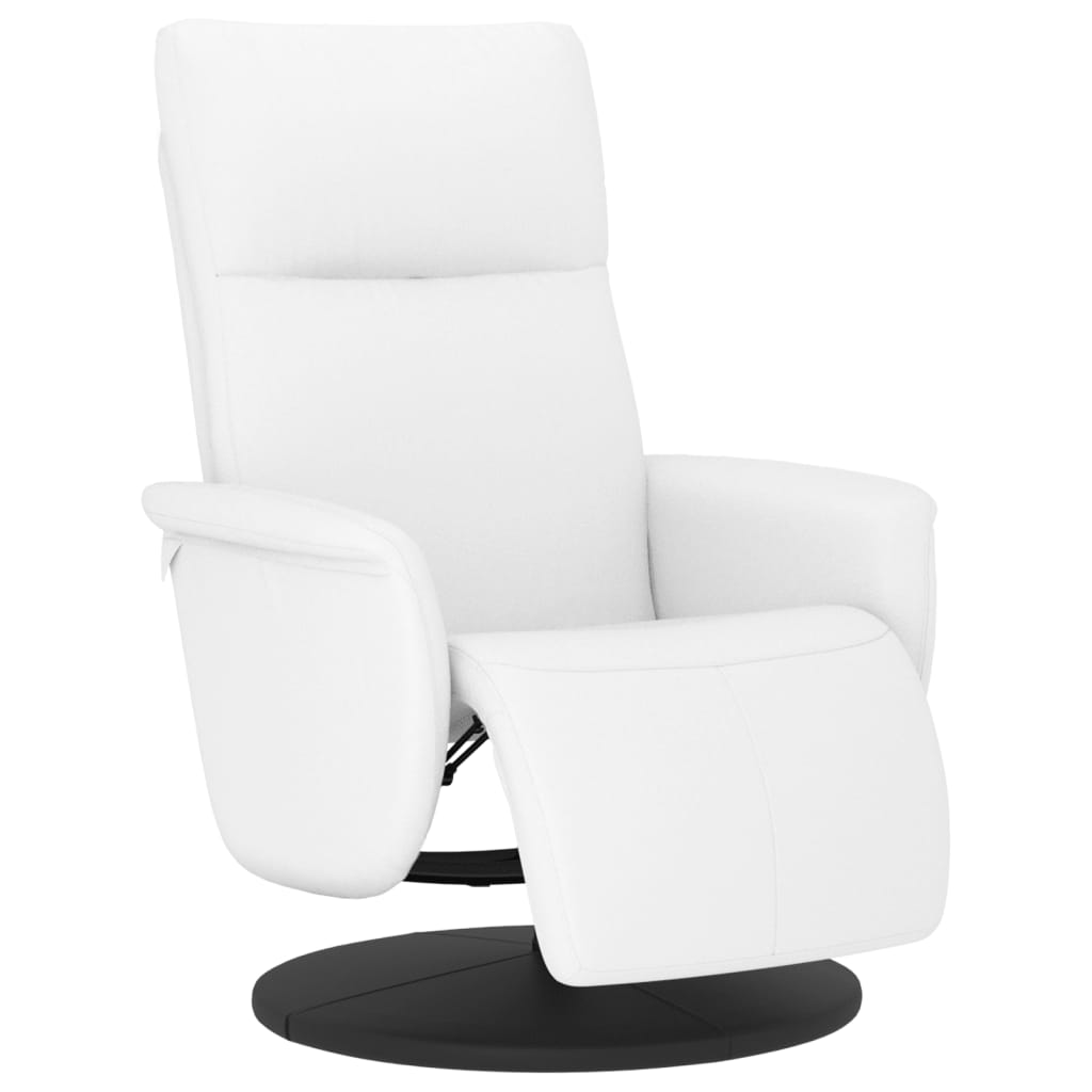 Fauteuil verstelbaar met voetensteun kunstleer wit