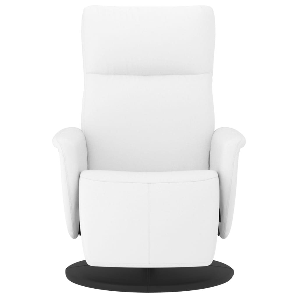 Fauteuil verstelbaar met voetensteun kunstleer wit