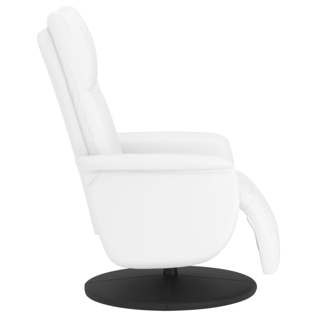 Fauteuil verstelbaar met voetensteun kunstleer wit