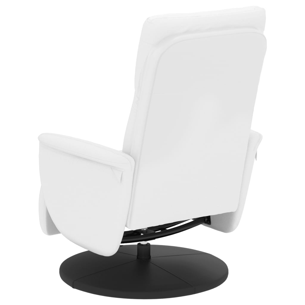 Fauteuil verstelbaar met voetensteun kunstleer wit