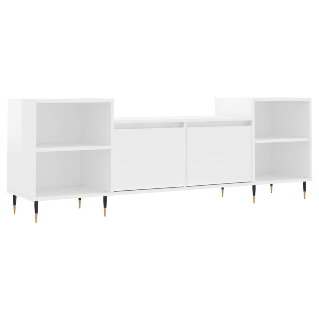 Tv-meubel 160x35x55 cm bewerkt hout hoogglans wit