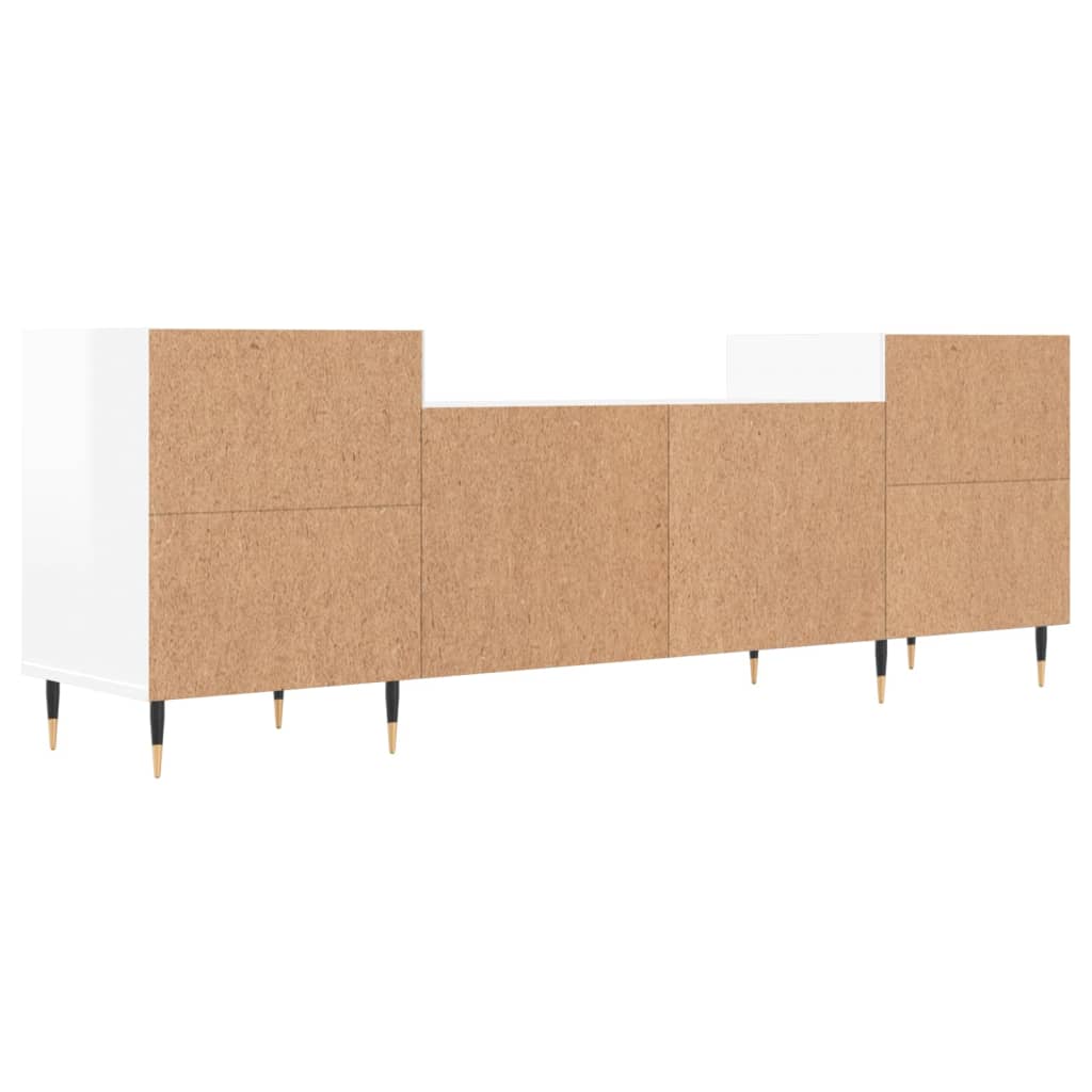 Tv-meubel 160x35x55 cm bewerkt hout hoogglans wit