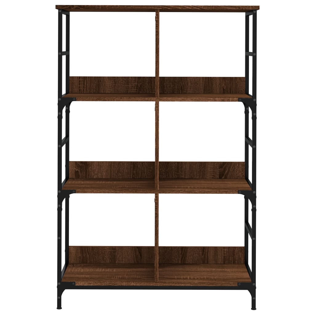 Boekenrek 78,5x33x117,5 cm bewerkt hout bruin eikenkleur