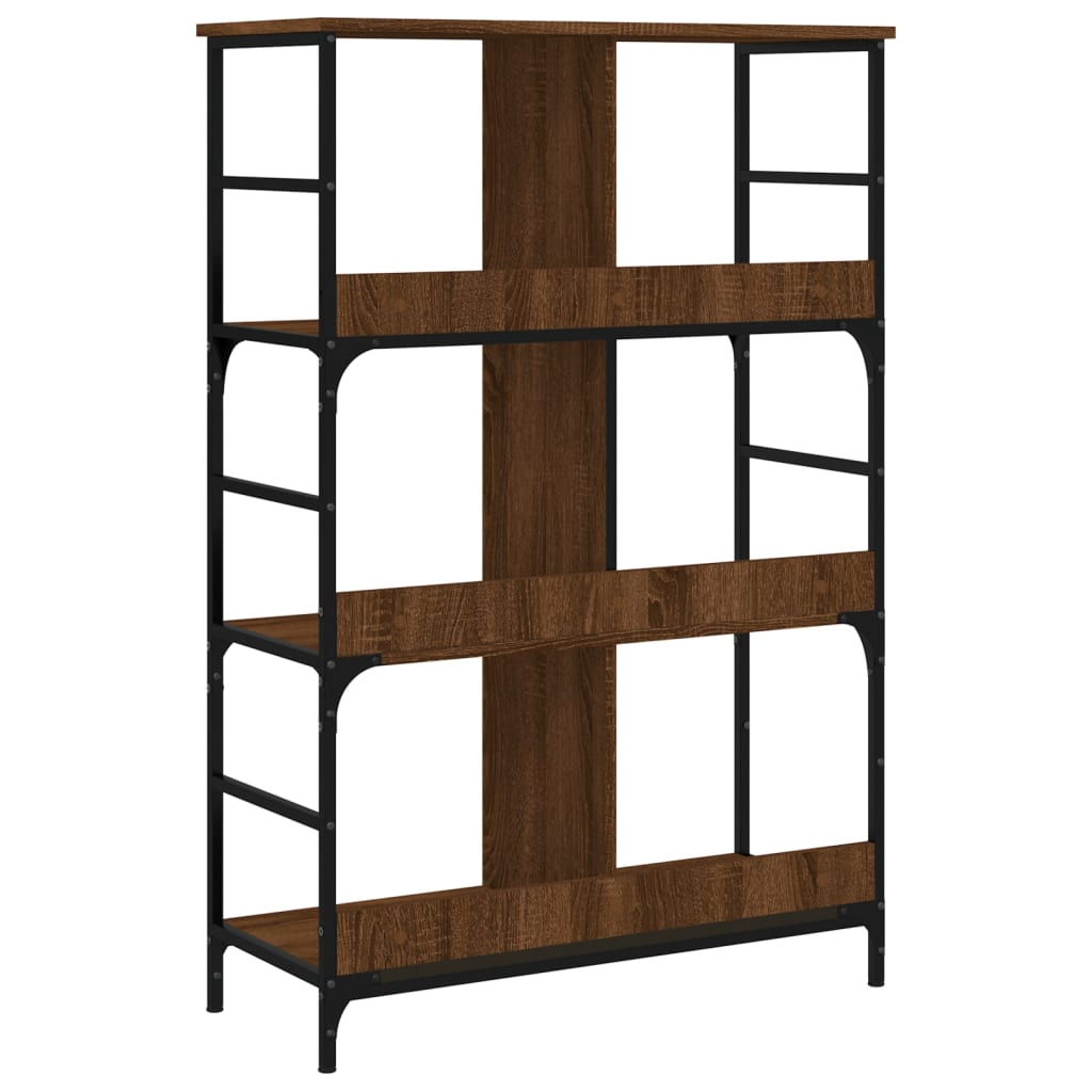 Boekenrek 78,5x33x117,5 cm bewerkt hout bruin eikenkleur