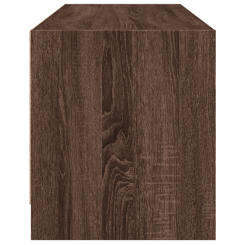 Tv-meubel met glazen deuren 102x37x42 cm bruin eikenkleur