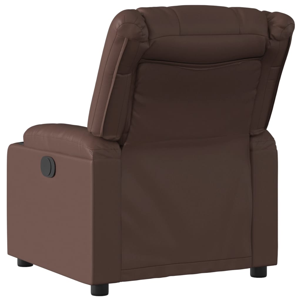 Fauteuil verstelbaar kunstleer bruin