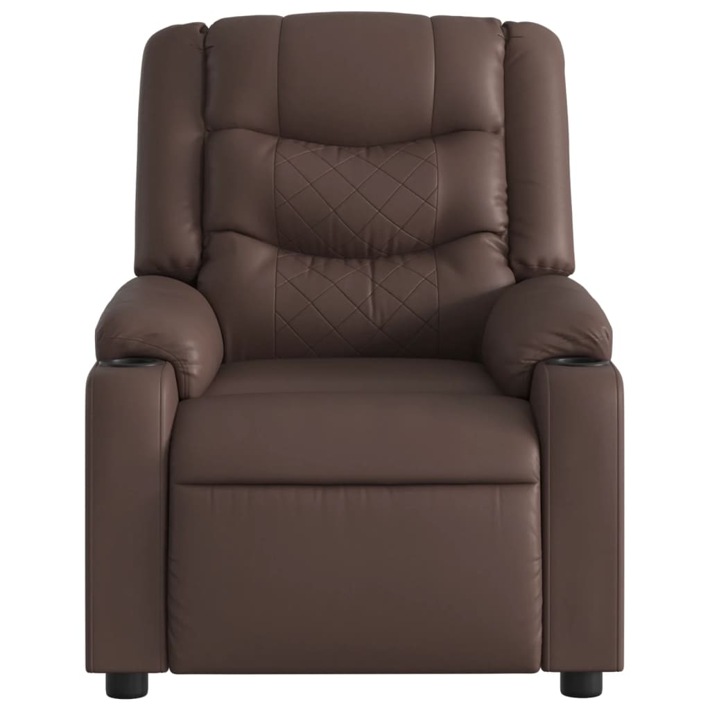Fauteuil verstelbaar kunstleer bruin