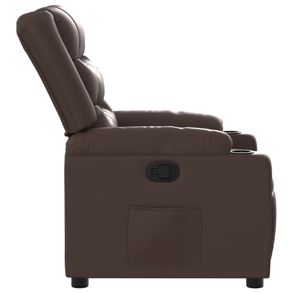 Fauteuil verstelbaar kunstleer bruin