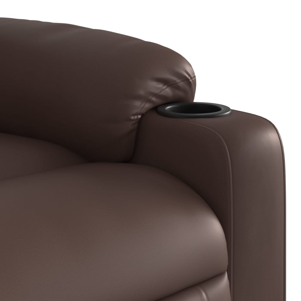 Fauteuil verstelbaar kunstleer bruin