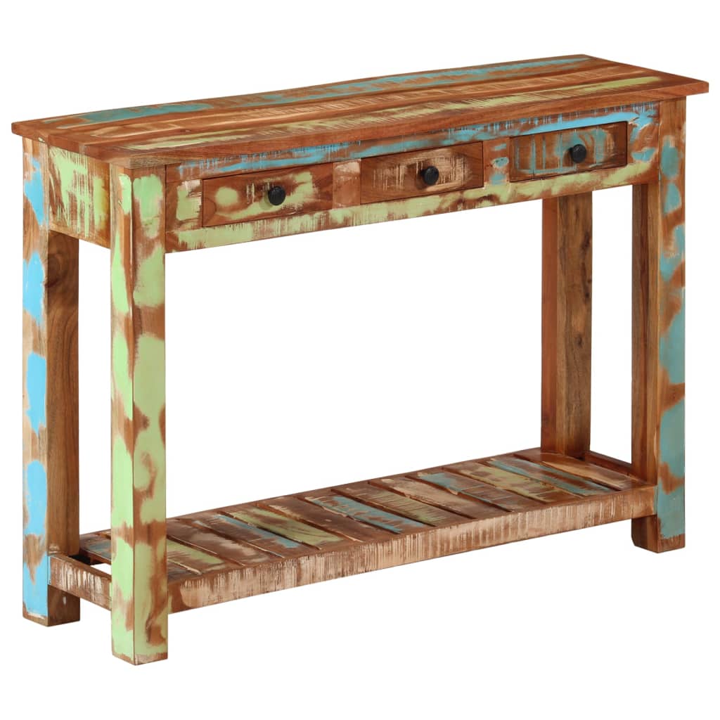 Wandtafel 110x30x76 cm massief gerecycled hout