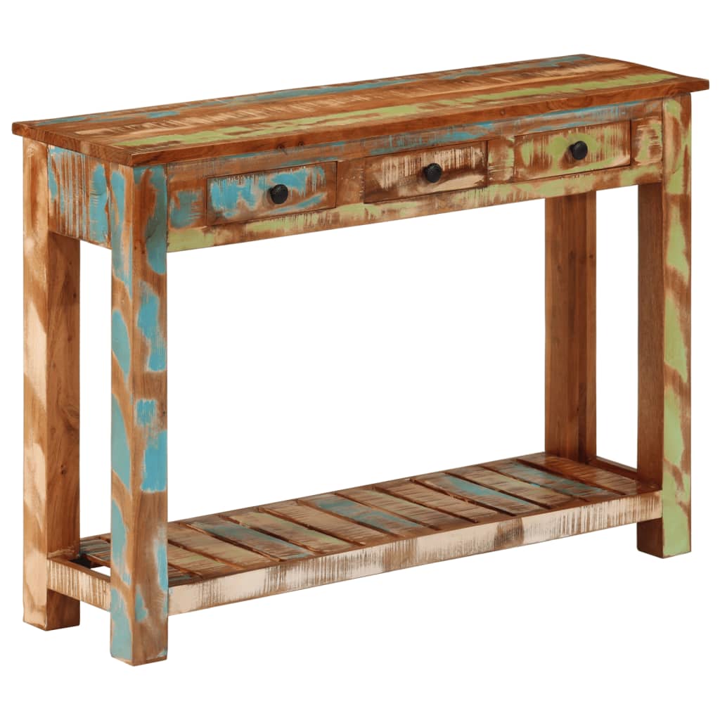 Wandtafel 110x30x76 cm massief gerecycled hout