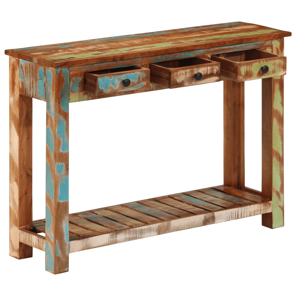 Wandtafel 110x30x76 cm massief gerecycled hout