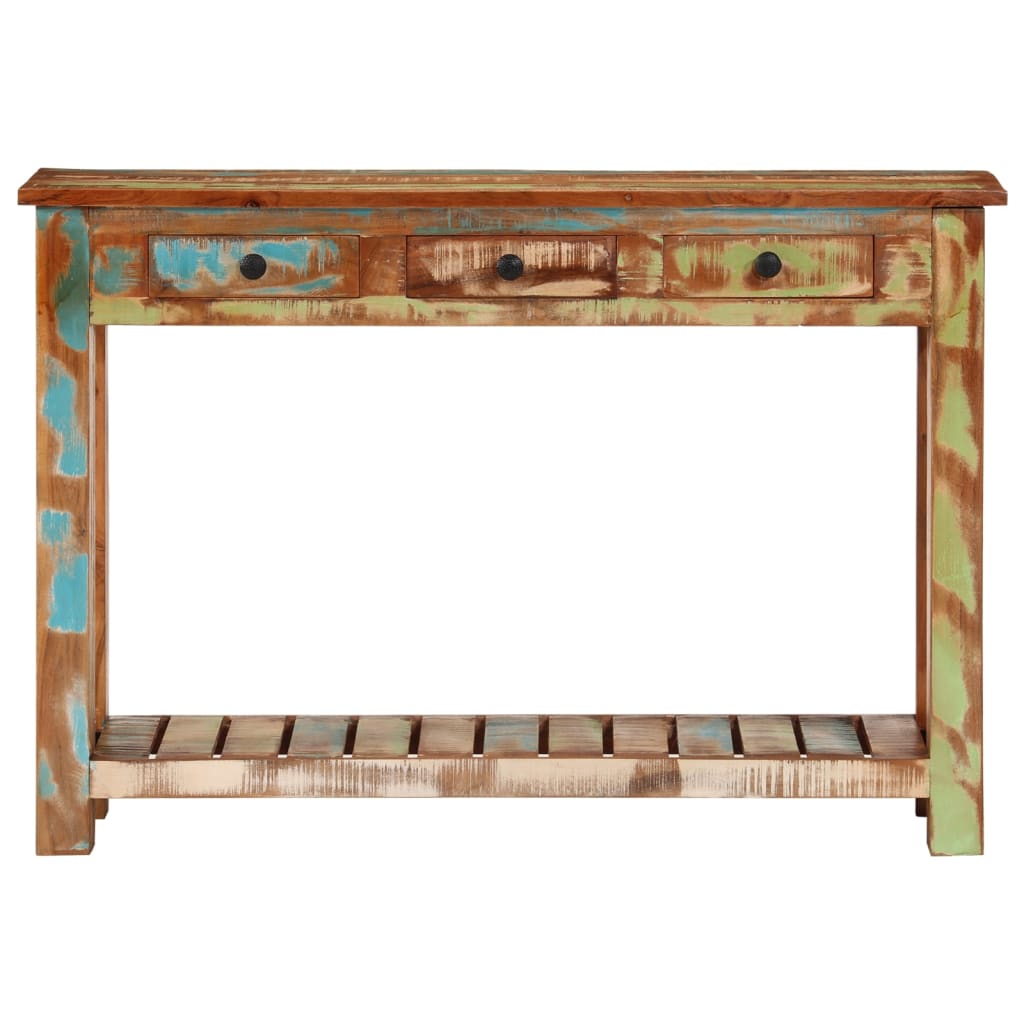 Wandtafel 110x30x76 cm massief gerecycled hout