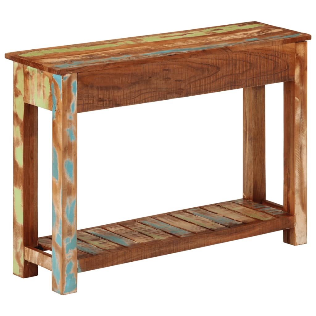 Wandtafel 110x30x76 cm massief gerecycled hout