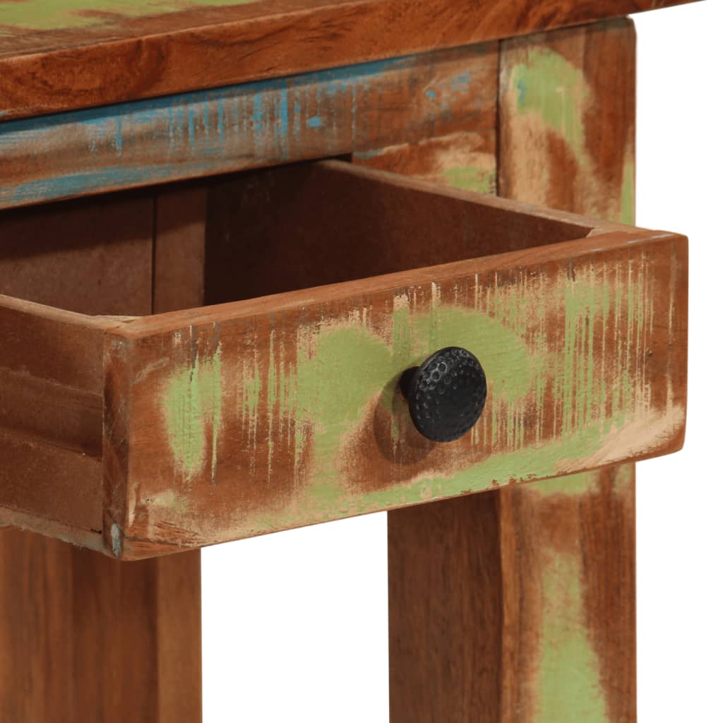 Wandtafel 110x30x76 cm massief gerecycled hout