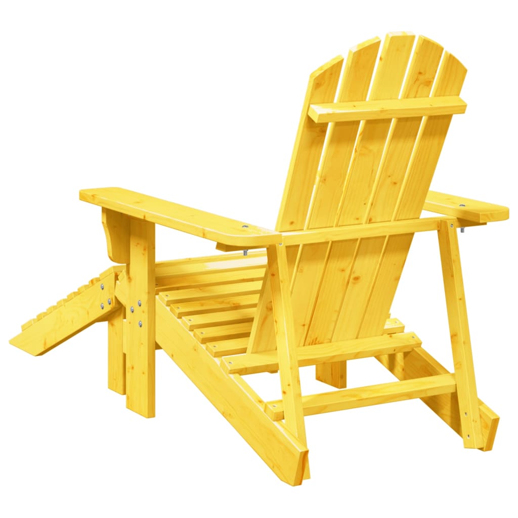 Stoel Adirondack met voetenbank massief vurenhout geel