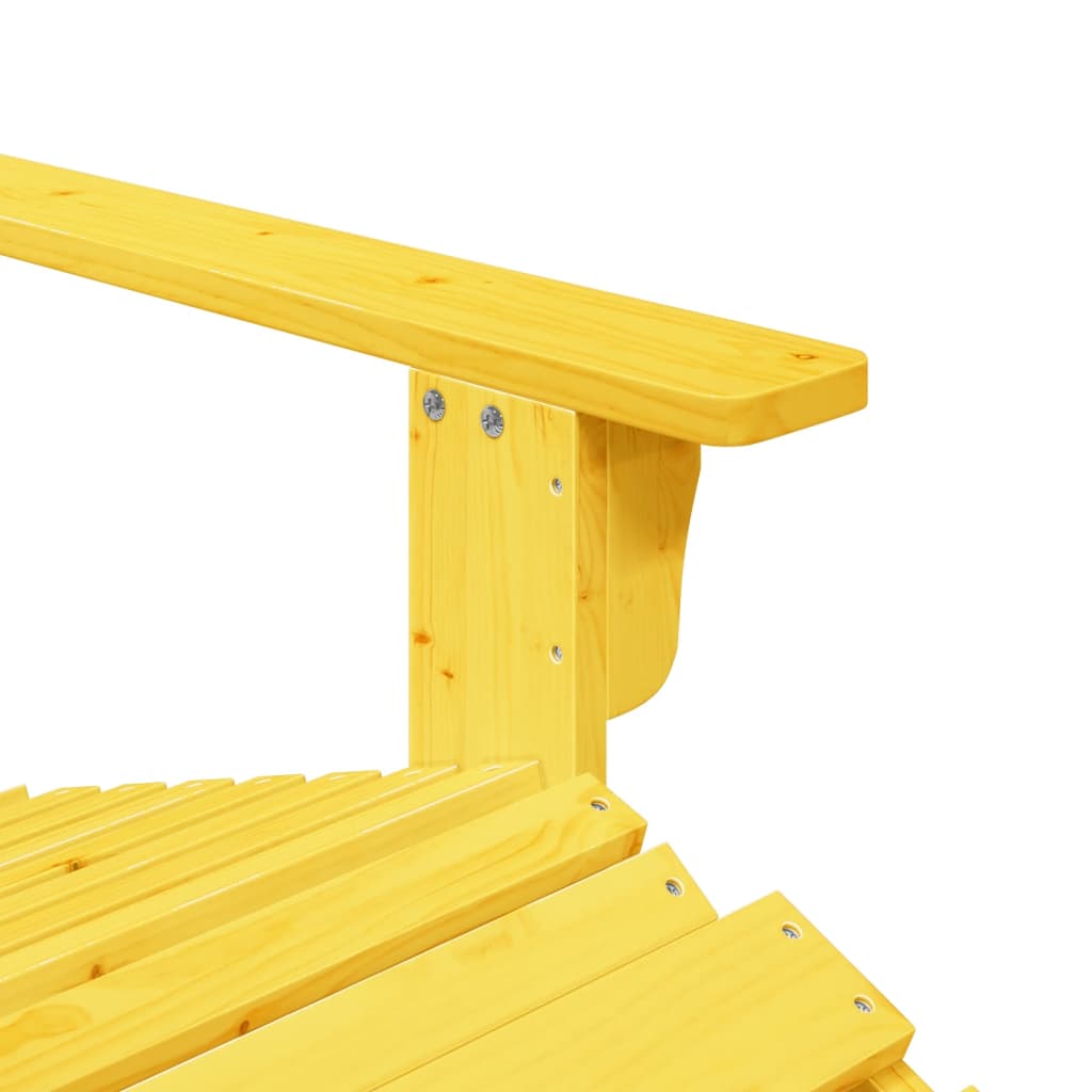 Stoel Adirondack met voetenbank massief vurenhout geel
