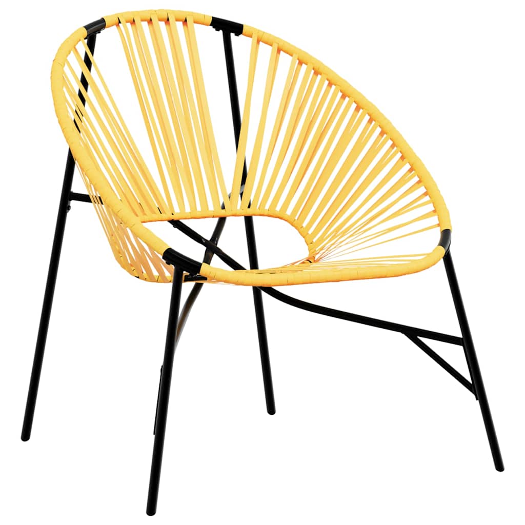 Set tuinstoelen 3-delig poly rattan zwart en geel